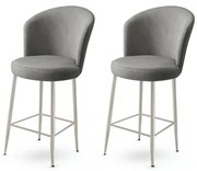 Zestaw krzeseł barowych Fora Grey and Chrome, 2 szt., 2 szt.