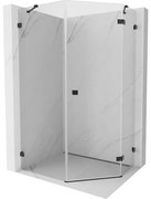 Mexen Lunar kabina prysznicowa pięciokątna uchylna prawa 90 x 100 cm, transparent, czarna - 831-090P-100L-70-00-P