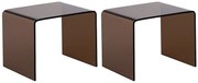 Zestaw 2 szafek nocnych - Szkło gięte hartowane - Brązowy - SUZANA