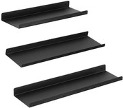 Komplet 3 czarnych metalowych półek A5-T43