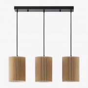 Lampa Sufitowa Wisząca Z Lnu I Metalu Z 3 Punktami Świetlnymi Quintelia Nature - Sklum