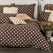 4Home Pościel bawełniana Kropka Czekolada, 140 x 220 cm, 70 x 90 cm