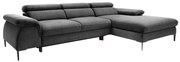 Kanapa narożna rozkładana prawostronna z antracytowym welurowym obiciem SEPINA marki Pascal Morabito