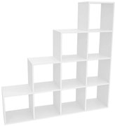 Minimalistyczny Regał Biały Schodkowy N3-K23