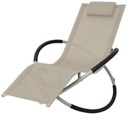 Kremowy nowoczesny leżak ogrodowy F4-S80