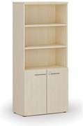 Szafa biurowa kombinowana PRIMO WOOD, drzwi na 2 poziomach, 800 x 420 x 1781 mm, brzoza