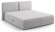 Jasnoszare łóżko boxspring ze schowkiem 180x200 cm Arendal – Cosmopolitan Design