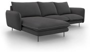 Ciemnoszara sofa narożna Cosmopolitan Design Vienna, lewostronna