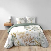Biało-zielona bawełniana pościel dwuosobowa 240x220 cm Lolita – douceur d'intérieur