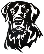 Drewniana rzeźbiona dekoracja ścienna Labrador, 28,5 x 35 cm