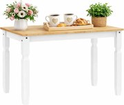 Skandynawski stół z drewna sosnowego biały + miodowy brąz E2-K30