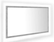 Prostokątne szare lustro wiszące LED C9-W26