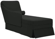 Aksamitna czarna leżanka z poduszką L6-L53