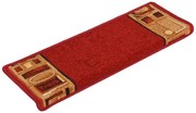 Czerwony komplet 15 prostokątnych nakładek na schody Z7-E55