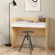 Biurko z podwyższonymi bokami Function Plus 102 cm jackson hickory/biały mat