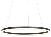 Designerska lampa wisząca czarna 80 cm z wbudowanym LED 3-stopniowo ściemnialna - Anello
