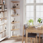 Półka narożna biały/złoty dąb 40x40x180 ecki