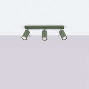 Lampa sufitowa nowoczesny Briix, stal - 3 źródło światła 4000K - L.45 x H.17 cm - zielony oliwkowy