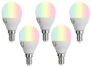 Zestaw 5 inteligentnych żarówek LED E14 z możliwością ściemniania G45 Opal 4,9 W 470 lm 2700–6500 K