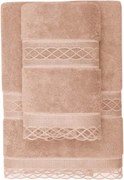 Ręcznik kąpielowy SELYA 85x150 cm z koronką Brąz