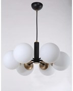 Czarna lampa wisząca ze szklanym kloszem ø 56 cm Daisy – Squid Lighting