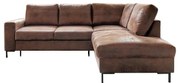 Brązowy rozkładany narożnik z imitacji skóry (prawostronny) Lofty Lilly – Miuform