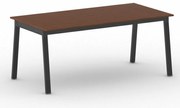 Stół konferencyjny do biura PRIMO BASIC, 180x90 cm, czarna podstawa, czereśnia