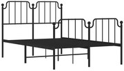 Czarne metalowe łóżko małżeńskie 140x200cm K0-K88