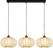 Briloner 4759031 - Żyrandol na lince 3xE27/10W/230V czarny/bambus