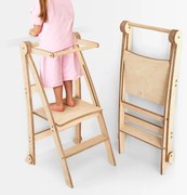 Wieża edukacyjna: Składany stołek dla maluchów - Beżowy