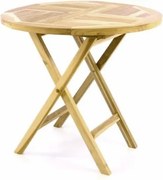 Stół ogrodowy z drewna tekowego DIVERO - Ø 80 cm