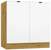 Dolna szafka kuchenna 80 cm biały + dąb artisan B3-P78