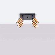 Plafon WINX 4 czarny/miedziany