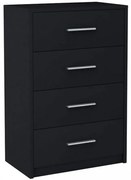 Czarna komoda z 4 szufladami K1-F04