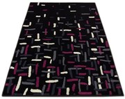 Dywan nowoczesny Luna Elements Czarno-Fioletowy 140 cm x 200 cm
