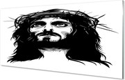 Szkło do Kuchni na Ścianę Nowoczesna Ilustracja Jezusa