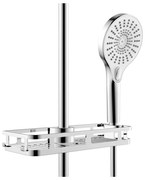 Samoprzylepna plastikowa półka łazienkowa w kolorze błyszczącego srebra Libertà – Wenko