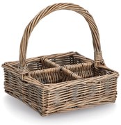 Wiklinowy koszyk z przegródkami, 20 x 20 cm