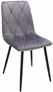 Szare welurowe krzesło z pikowaniem w romby A8-F68