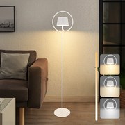 NETTLIFE 120 cm Lampa podłogowa solarna do salonu, ogrodowa, z możliwością ściemniania, z akumulatorem USB-C, biała, bezprzewodowa