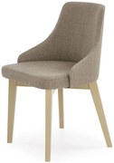 Beżowe tapicerowane krzesło drewniane w skandynawskim stylu R7-D90