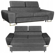 Sofa kanapa Bosso salon Family meble szary welur reg zagłówek