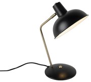Lampa stołowa retro czarna z brązem - Milou