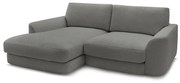 Ciemnoszary narożnik z materiału bouclé (lewostronny/z szezlongiem) Leonore – Bobochic Paris