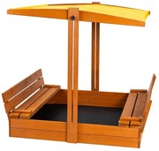 Dla dzieci piaskownica z daszkiem w kolorze żółtym 120 cm W2-P40