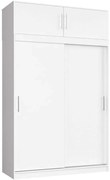 Biała szafa z nadstawką i przesuwnymi drzwiczkami N6-H95