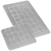 Bellatex Zestaw dywaników łazienkowych Bany bez wycięć Płytka jasnoszary, 60 x 100 cm, 60 x 50 cm