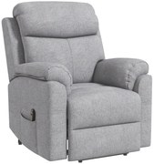 HOMCOM Elektryczny Fotel z Funkcją Podnoszenia, Relax z Funkcją Spania, Wygląd Lnu, 83 x 89 x 102 cm, Szary