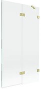 Mexen Lunar parawan nawannowy 2-skrzydłowy prawy 100 x 150 cm, transparent, złoty szczotkowany - 897-100-100-55-00-P
