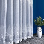 Firana haftowana z kuleczkami Alice markizeta biała - wys. 270 cm